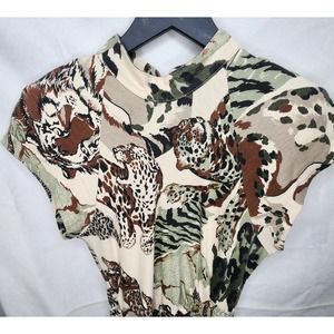 Vintage 1980s Champagne West Safari Dress